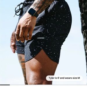 Legends Men's Black Splatter Paint Athletic Shorts